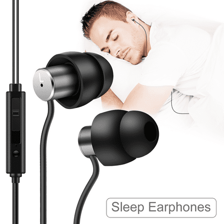 AGPTEK Sleep Earbuds, Ultra-soft Silicone Noise Isolating Headphones Super Comfortable Earplugs with Mic for (Best Comfortable In Ear Headphones)