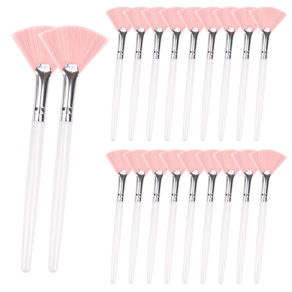Aplicador de maquillaje facial Suptizizkz Fan Brushes, 20 unidades, color rosa