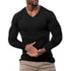 thumbnail image 1 of pstuiky Camisas casuales de manga larga para hombre, Suéter de punto con cuello en V para hombre, para deportes y fitness, de manga larga, color liso, informal, de manga larga, con cuello en V. s, 1 of 2