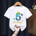 thumbnail image 5 of Bonita camiseta de algodón para niña, regalo de sexto cumpleaños, camiseta con estampado de corona de princesa sirena, camisetas blancas Harajuku Kawaii, 5 of 5