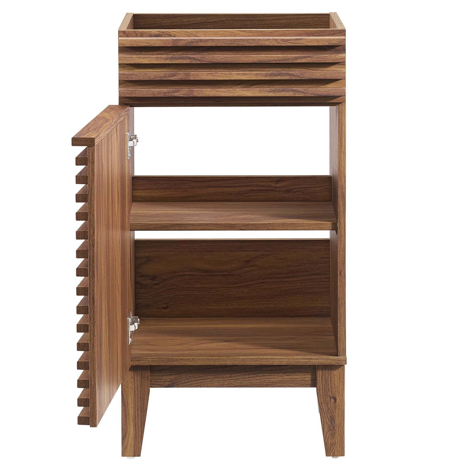 Modway Render 18" Bathroom Vanity Cabinet (Sink Basin Not Included) in Walnut