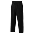 thumbnail image 6 of Labakihah Mens Pants Men Spring and Summer Pant Casual All Match Solid Color Cotton Linen Loose Trouser Fashion Beach Pant Black, 6 of 8