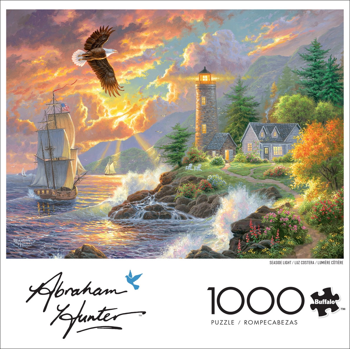 Buffalo Games Abraham Hunter 1000-Piece Interlocking 26.75 x 19.75-Inch Jigsaw Puzzle Assortment for Adults Ages 14+ (Styles May Vary)