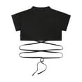 thumbnail image 4 of iiniim Girls Mock Neck Crop Top Jazz Hip Hop Dance Tops T-Shirt Athletic Costume, 4 of 7