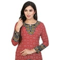 thumbnail image 3 of Maple Clothing Short Kurta Indian Tunics Kurti Top Women's India Apparel (Red, 3XL), 3 of 6