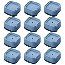 HBASD 12 Pack Furniture Risers, Adjustable Furniture Heightening Pads, Heavy Duty Lifts Height 1", Square Stackable Bed Risers for Desk Leg Table Couch Sofa Chair Bed Frame Legs Dorm (Blue)