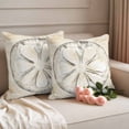 thumbnail image 3 of Pack of 2 Outdoor Pillow Covers 26x26 Inch Waterproof Sand Dollar Coastal Throw Pillow Covers,Decorative Couch Pillow Case Sham Summer Beach Beige Sea Pillowcases Cushion Covers for Patio Garden, 3 of 8