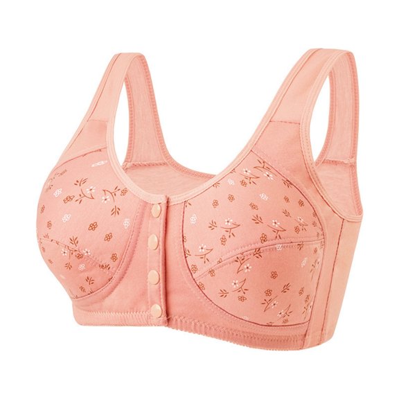 IFNWSV Bras for Older Women Plus Size No Underwire Push Up Comfort Breathable Light Support Daily Bra Watermelon Red 44D
