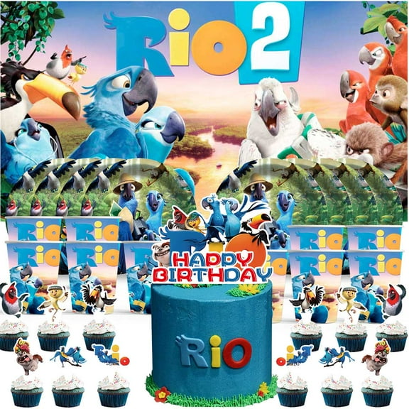 Rio Birthday Cups Party Supplies Decor Backdrop Paper Plates Fans Decorations Banner