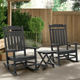 thumbnail image 4 of MoNiBloom 3 Piece Outdoor Rocking Chairs Set, Adirondack Rocker Chairs Set of 2 with Foldable Side Table, All Weather Adirondack Rocker Bistro Set for Patio Deck Porch, Black, 4 of 11