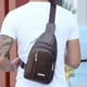 thumbnail image 4 of Bolso bandolera para hombre y mujer, mochila de hombro, bolso de pecho, bandolera, mochila con orificio para auriculares, para senderismo, camping, viajes al aire libre, 4 of 5