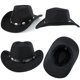 thumbnail image 5 of Sombrero vaquero Eohak con tachuelas y ala ancha para mujer, color negro, 5 of 9