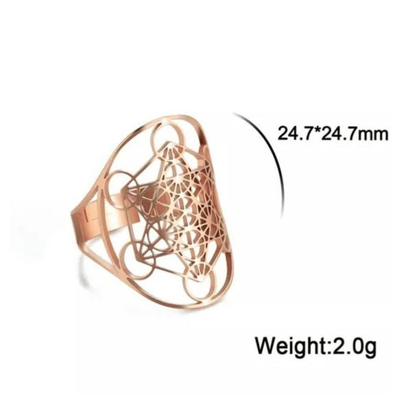 Metatron's Cube Ring Archangel Protection Women Ring Stainless Steel Jewelry