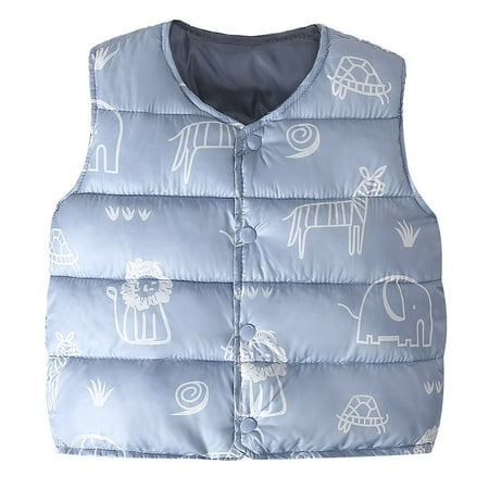 

ZHUASHUM Toddler Kids Baby Grils Boys Print Outdoor Waistcoat Vset Windproof Coat