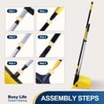 thumbnail image 5 of Yocada 2+1 Broom & Dustpan Set, Built-in Comb, Long Handle, 3-Layer Stiff Bristles for Home & Commercial Use, 5 of 9