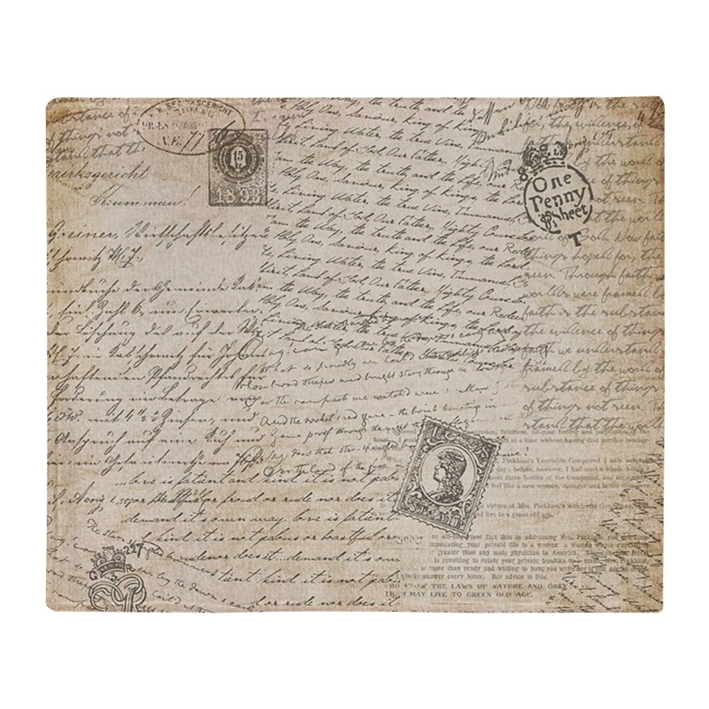 CafePress Antique Cursive Writing And Stamps Throw Blanket Soft Fleece Throw Blanket, 50"x60