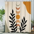 thumbnail image 4 of Bohemian Bathroom Shower Curtain Eucalyptus Leaves Moon Phase Boho Theme Bath Curtain with Hooks Waterproof Fabric Polyester Shower Curtain Modern Aesthetics Home Decorative, 72x72 Inch, 4 of 4