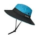 thumbnail image 2 of Sombreros para el sol plegables con protección UV para exteriores para mujer, sombrero de pesca de playa de ala ancha de malla con agujero para cola de caballo, 2 of 5