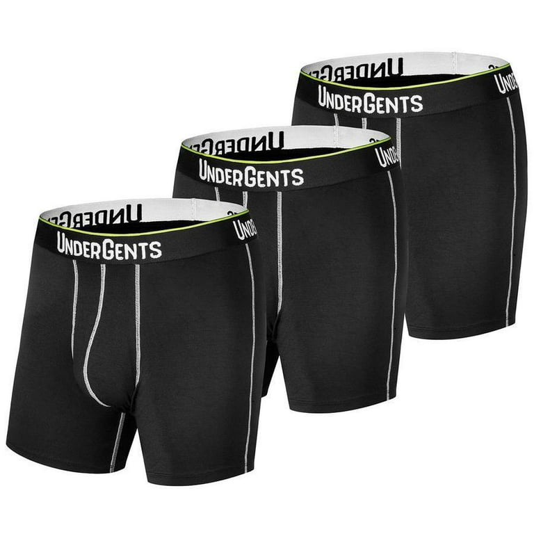3-Pack UnderGents Men's 4.5 Boxer Brief (Flyless) Underwear: Ultra Soft  Comfort Underneath