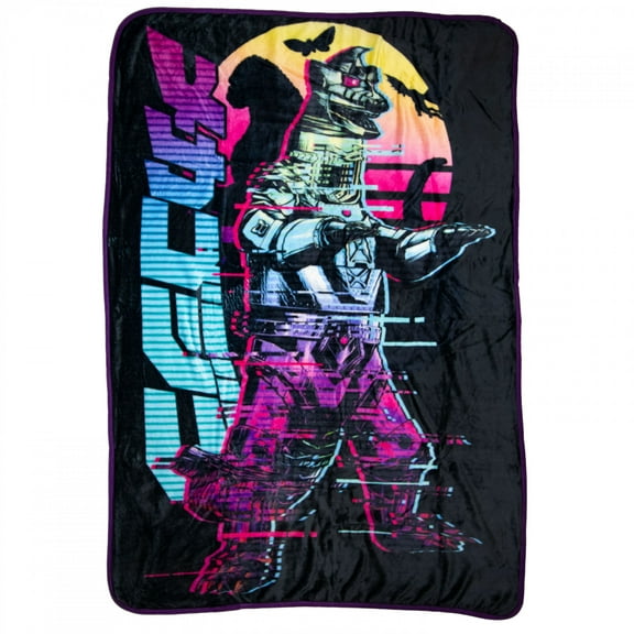 Godzilla 896151 Mechagodzilla Glitched Sunset Fleece Throw Blanket