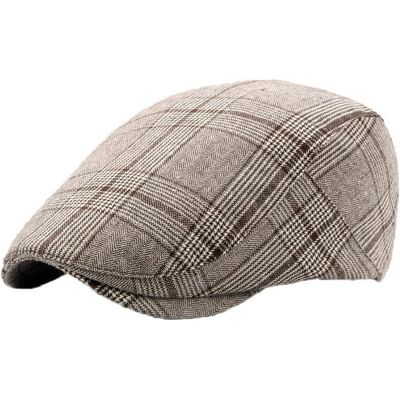 CoCopeaunts Newsboy Cap Spring Summer Hat Caps for Men Women Plaid Ivy Flat Cap Artist Painter Hat Adjustable Beret Hats for Men
