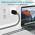thumbnail image 5 of USB C Block,FiveBox 25W PD Type C Charger Block Dual USB C Wall Charger Adapter USB C Brick Type C Fast Charging Block,Black, 5 of 7