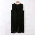 thumbnail image 4 of Cardigan For Women Trendy Vest Hippie Sleeveless Western Suede Tassel Leather Loose Fit Plus Size Open Front Shrugs, 4 of 9