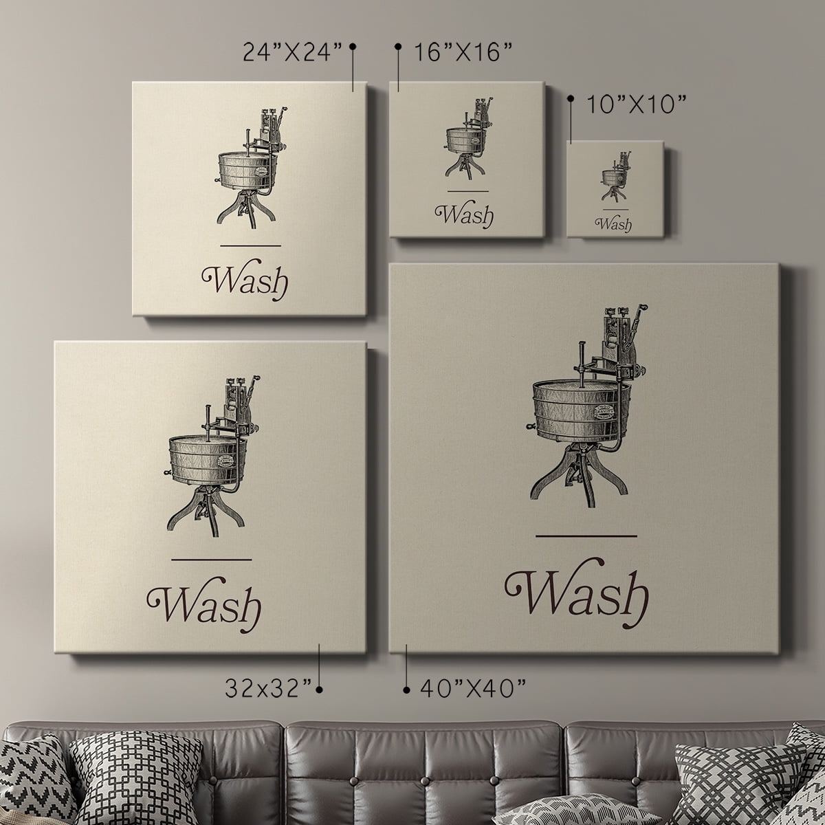 Wexford Home Laundry Sign I-Premium Gallery Wrapped Canvas, 40" x 40" - Ready to Hang