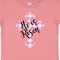 thumbnail image 4 of Inktastic He is Risen Pink Plaid Cross Boys or Girls Baby T-Shirt, 4 of 5