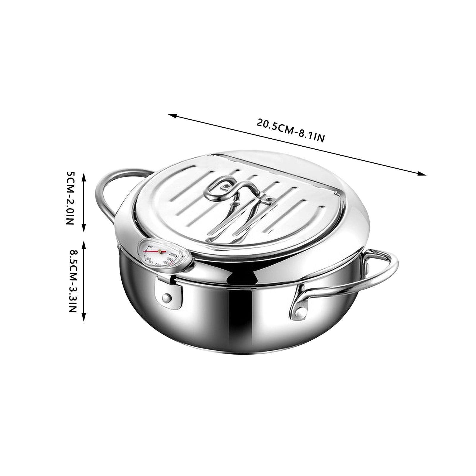 Clearance! Miyuadkai Air Fryers Clearance With Strainer Mini Stainless Control Household and Fryer Steel Temperature Fryer Kitchen，Dining Bar Kitchen Silver