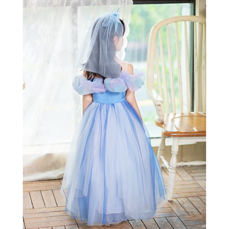 Baby Girls Cinderella Princess Costume - Butterfly Fancy Dress With Accessories For Halloween Party