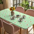 thumbnail image 3 of Spring Floral Daisy Table Cloths for 5 Foot Rectangle Tables, Sage Green Elegant Pastoral Flowers Patio Waterproof Elastic Fitted Tablecloths, Washable Rectangular Table Cover for Camping, 3 of 8