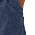 thumbnail image 3 of YNGKMEA Men's Casual Linen Shorts Elastic Waist Drawstring Shorts Soft Lightweight Breathable Summer Loose Pocket Athletic Shorts, 3 of 7