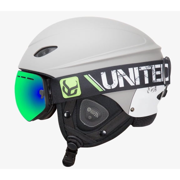 Demon United Phantom with Audio and Snow Supra Goggle (Grey, Large)