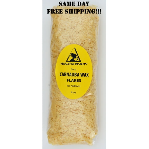 CARNAUBA WAX - T1 ORGANIC FLAKES BRAZIL PASTILLES BEADS PREMIUM 100% PURE 4 OZ