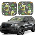 thumbnail image 2 of Bingfone Cartoon Dinosaurs.Cute Dinosaurs Print 2-Piece Sun Shade Front Windshield - Foldable Car Front Window Sunshades For Most Sedans Suv Truck - Medium, 2 of 7