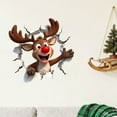 thumbnail image 5 of 3D Large Santa Wall Decal Reindeer Sticker Removable Holiday Break Through For Home Window Refrigerator Door, 5 of 6