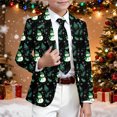thumbnail image 2 of DHFJKG Boys Christmas Suit Jackets Formal Party Coat Xmas Printed Long-Sleeve Button-Front Slim-Fit Stretch Blazer For 3-14 Years Old Kids Festive Celebration, 2 of 5