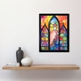 thumbnail image 2 of Stained Glass Window Folk Art Abstract Art Print Framed Poster Wall Decor 12x16 inch, 2 of 5