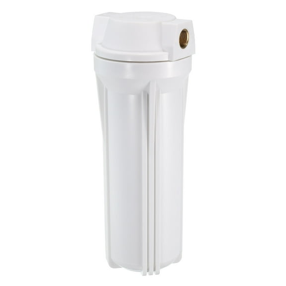 Uxcell Water Filter Housing 10" Whole House Filtration System 1/2 Inch Inlet/Outlet Golden Port for Kitchen