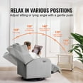 thumbnail image 2 of KFFKFF Fauteuil Inclinable Motorisé et Berçant Pivotant, Supporte jusqu'à 250 Lb, Fauteuil Inclinable Berçant Pivotant avec Interface USB, Fauteuil Berçant Pivotant en Polyester pour Salon, Chambre, Gris Pâle, 2 of 9