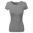 thumbnail image 1 of Women's Short Sleeve Round Neck Rib Top, 1 of 3