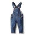 thumbnail image 1 of KIDSCOOL SPACE Salopette en Jean Déchirée Mignonne Coupe Ajustée pour Petite Fille Garçon, 4-5 Ans, 1 of 8