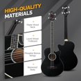 thumbnail image 5 of GLARRY Full Size Acoustic Electric Bass Guitar Beginner Kit, Cutaway 4 Strings Electric Acoustic Bass Guitar w/Inbuilt Tuner, Bag, Strap, Picks, Strings, Basswood Bass Guitarra, Matte Black, 5 of 7