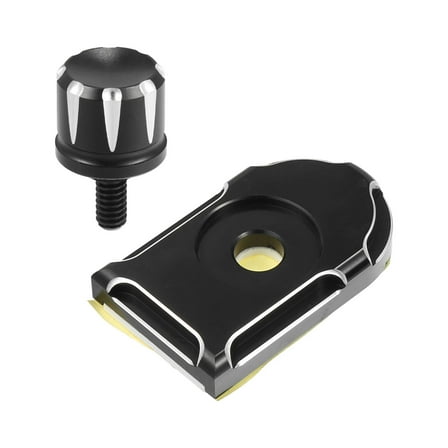 1 Set Motorcycle Rear Seat Bolt Screw with Knob Cover for Harley Davidson Softail Dyna 1/4"-20 Black