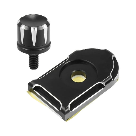 1 Set Motorcycle Rear Seat Bolt Screw with Knob Cover for Harley Davidson Softail Dyna 1/4"-20 Black