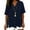 Navy, variant on Babcutegg Womens Cotton Linen Shirts Crew Neck Breathable Summer Light with Button Casual Fashion Summer Spring Tee for Women Wine Size M