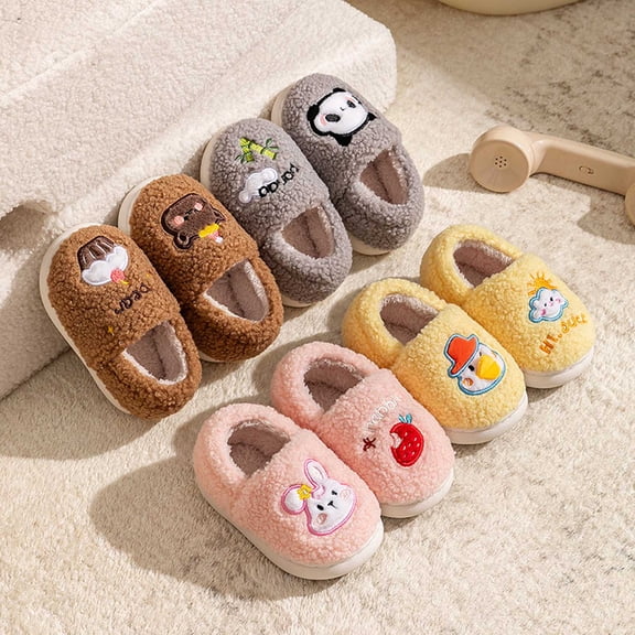 CAIXIA Toddler Slippers Size 8 with Memory Foam Lined Cute Cartoon Slip on Winter House Shoes for Toddlers Warm Cozy Indoor Shoes Girl Gifts