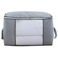 thumbnail image 1 of Organizador de bolsa de almacenamiento de ropa de gran capacidad con asa reforzada, tela gruesa para edredones, mantas, ropa de cama, plegable con cremallera resistente, ventana transparente, 1, 1 of 4