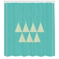 thumbnail image 3 of Ambesonne Geometric Shower Curtain, Modern Triangles and Dots, 69"Wx75"L, Dark Seafoam and Pastel Green, 3 of 3